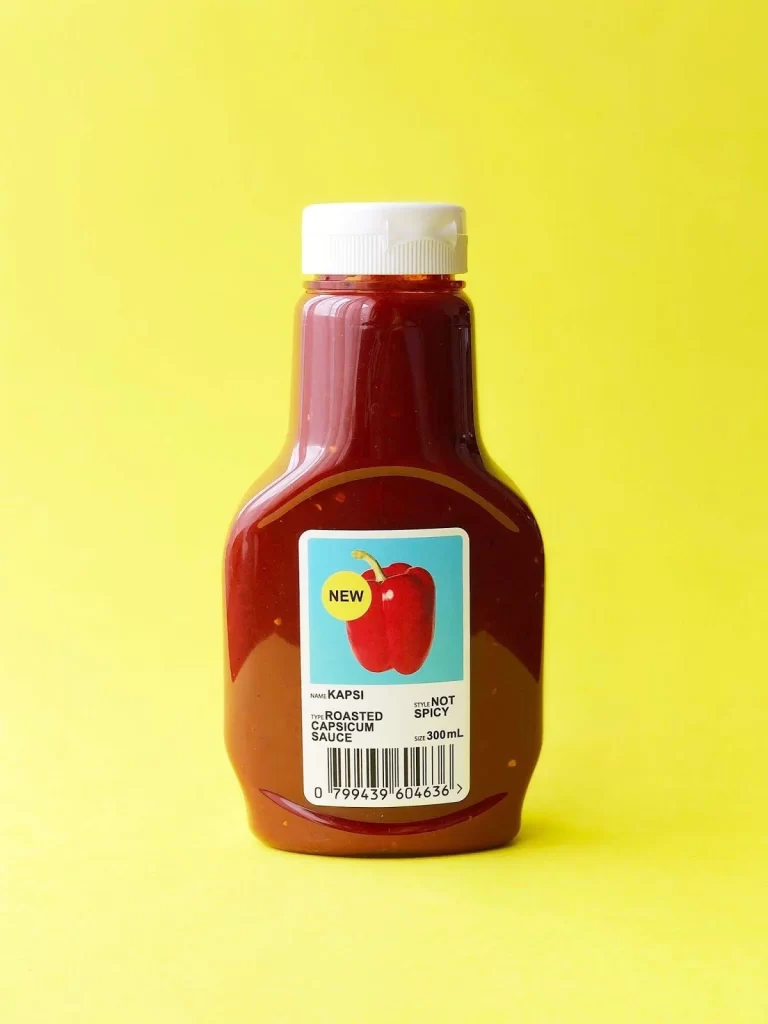 Kapsi Roasted Capsicum Sauce Red Pepper Yellow Background