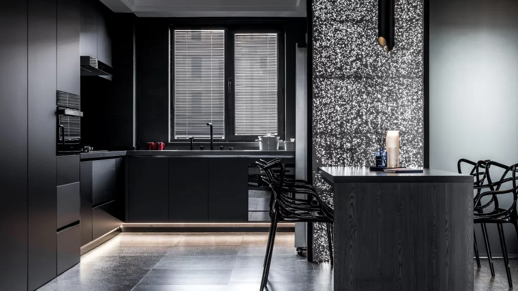 Kitchen Contemporary Black Monochrome Sleek Minimalist