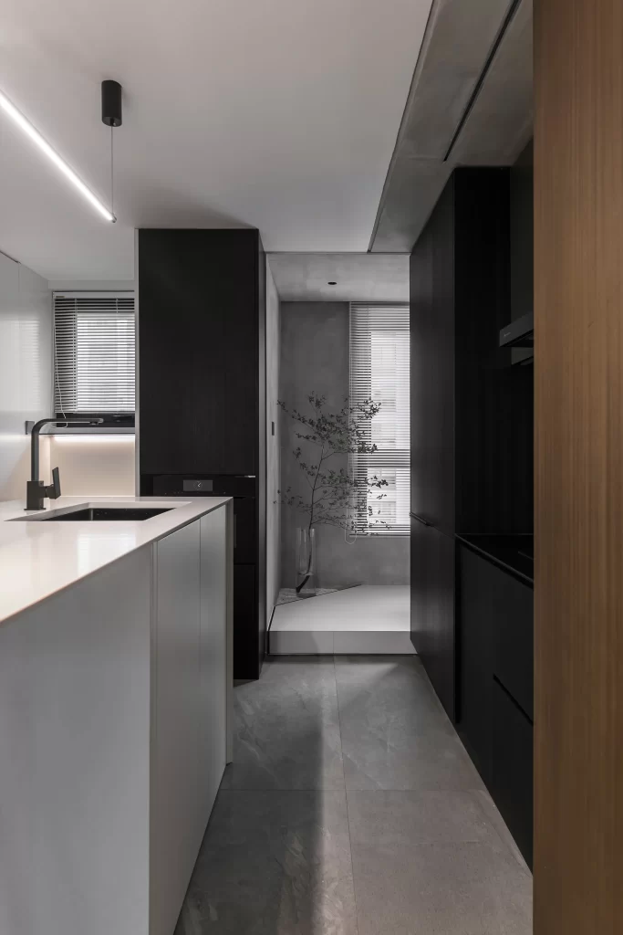 Kitchen Contemporary Black White Minimalist Clean Lines