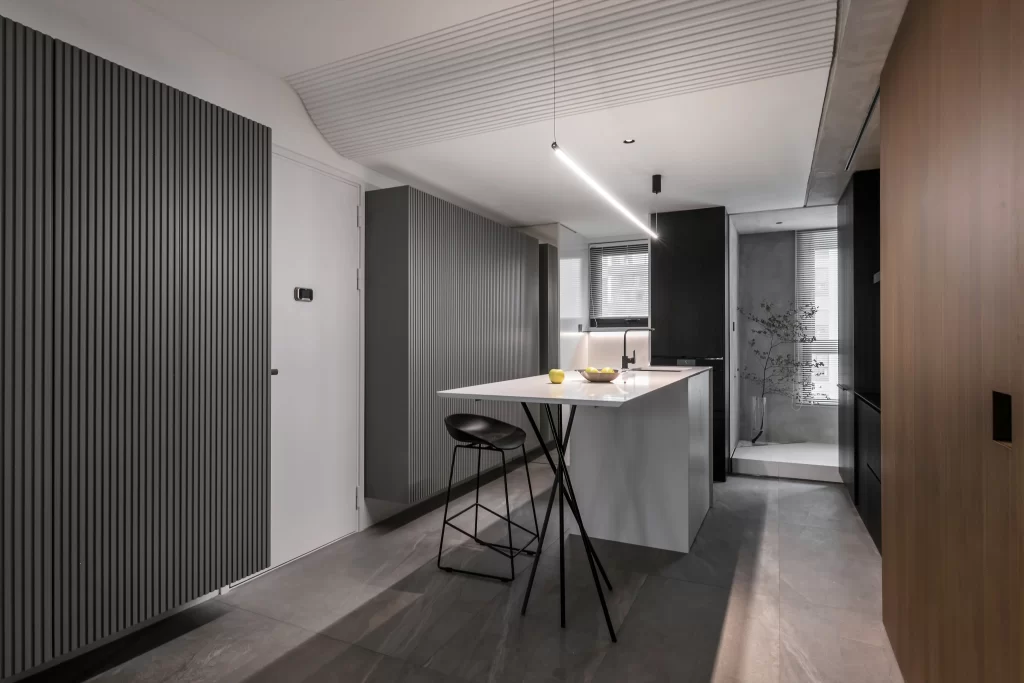 Kitchen Contemporary Black White Minimalist Sleek