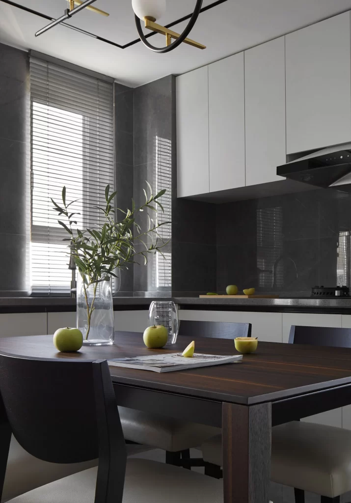 Kitchen Contemporary Dark Gray White Minimalist