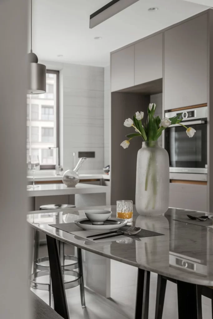 Kitchen Contemporary Grey White Minimalist Clean Lines