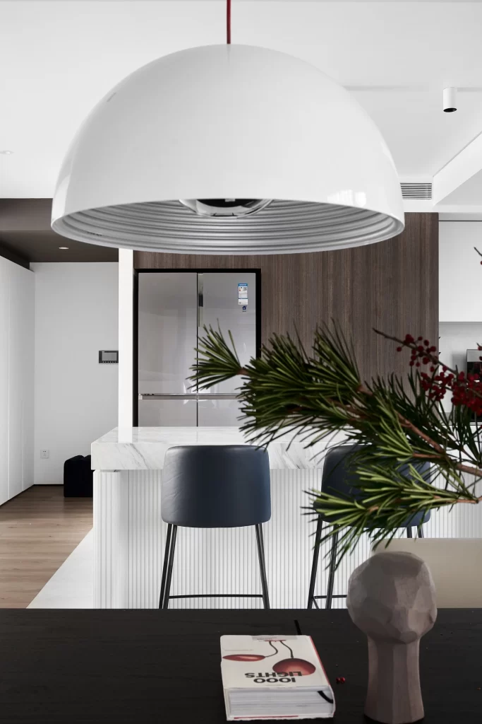 Kitchen Contemporary White Black Wood Minimalist