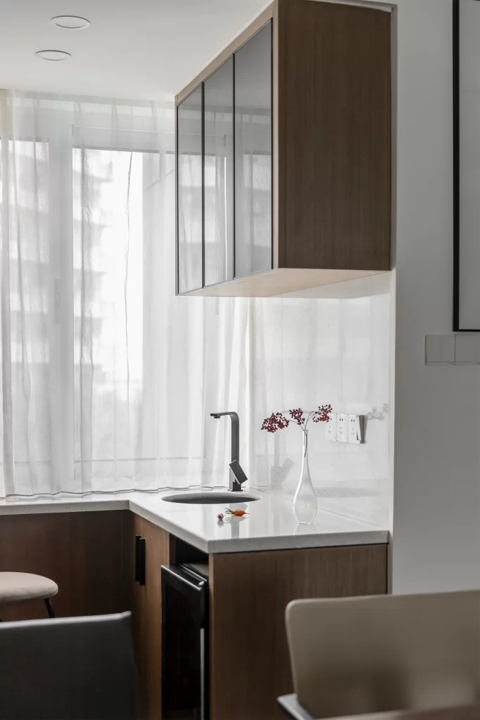 Kitchen Contemporary White Neutral Wood
