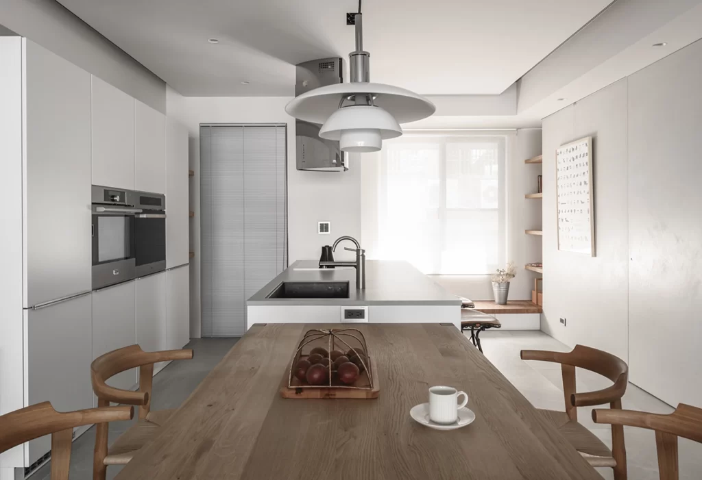 Kitchen Modern White Neutral Wood Minimalist