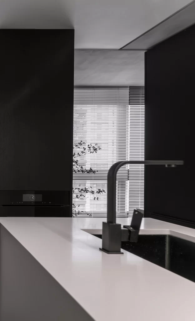 Kitchen Monochrome Black White Minimalist Sleek