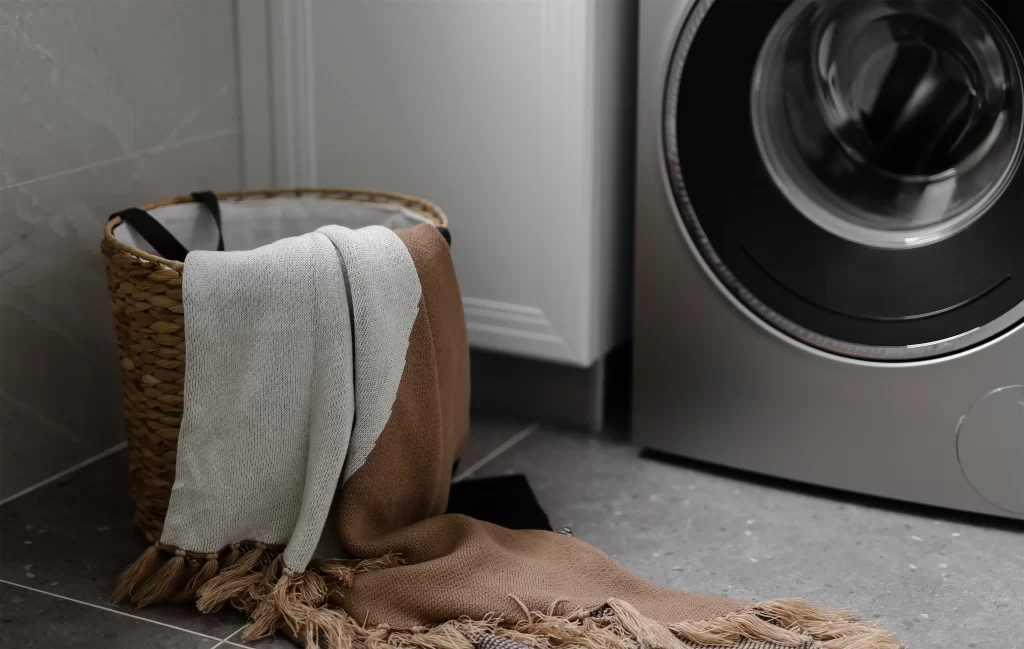 Laundry Room Neutral Tones Basket Washer