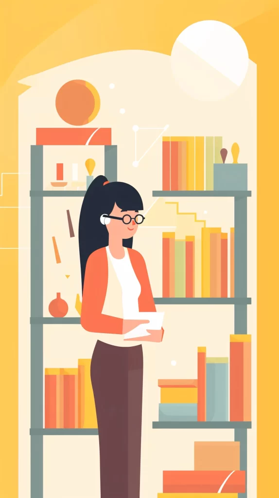 Librarian Orange Books Digital Modern