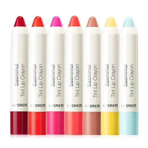 Lip Crayon Colorful White Minimalist Design