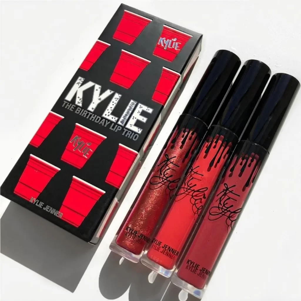 Lipstick Trio Red Black Glitter Birthday Party Design