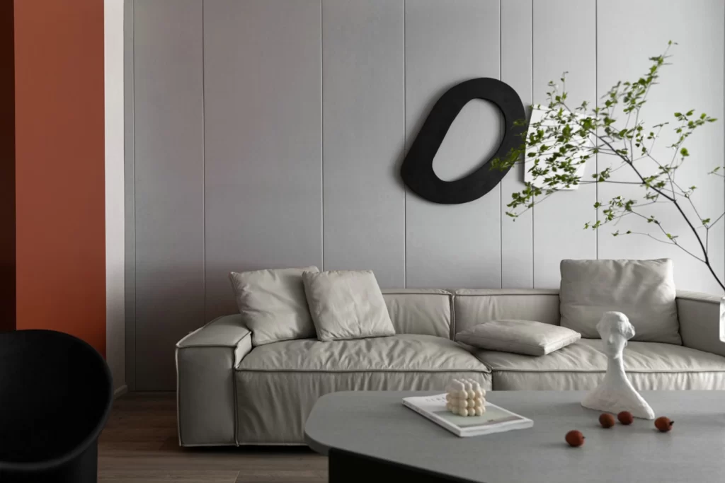 Living Room Contemporary Neutral Grey Black White