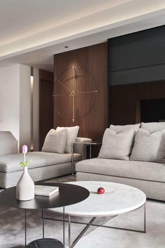 Living Room Modern Minimalist Neutral Beige Wood
