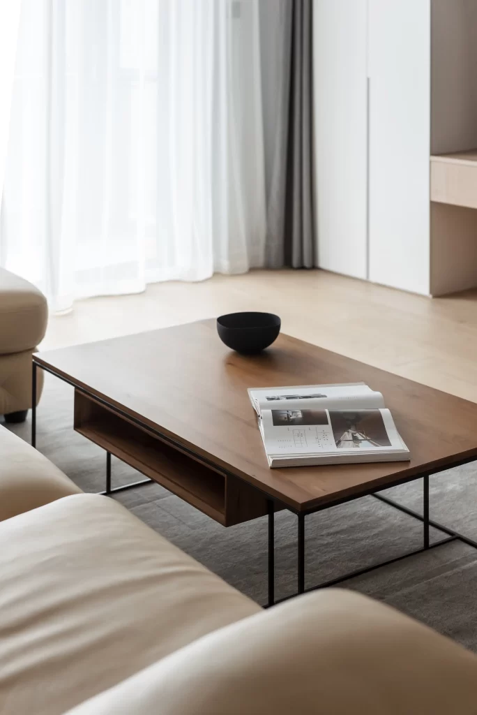 Living Room Modern Minimalist Neutral Light Wood
