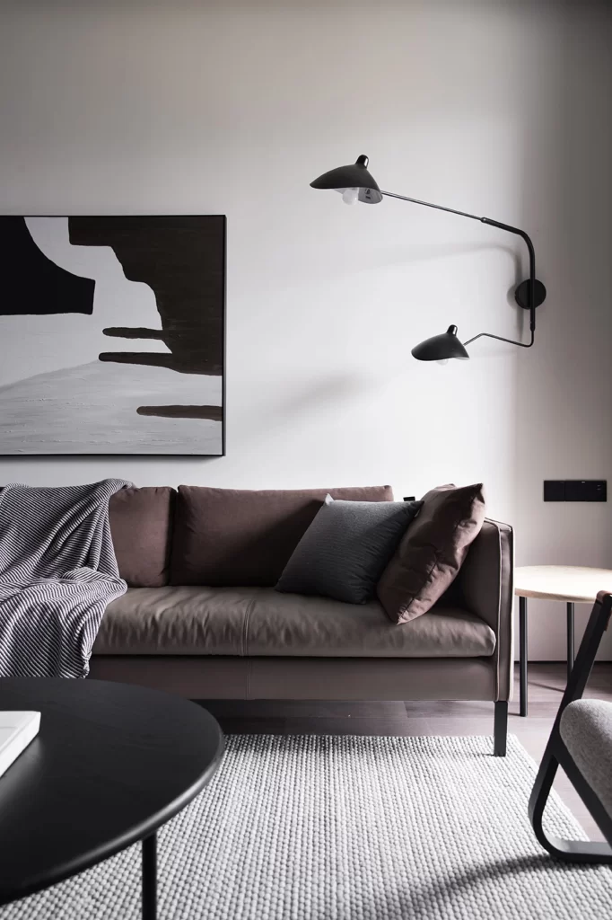 Living Room Scandinavian Neutral Black Brown Grey