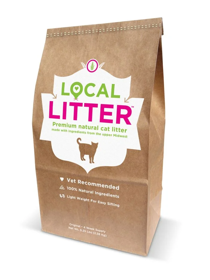 Local Litter Cat Litter Natural Brown Eco-friendly Cat Illustration