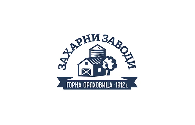 Logo Farmhouse Blue White Vintage Design