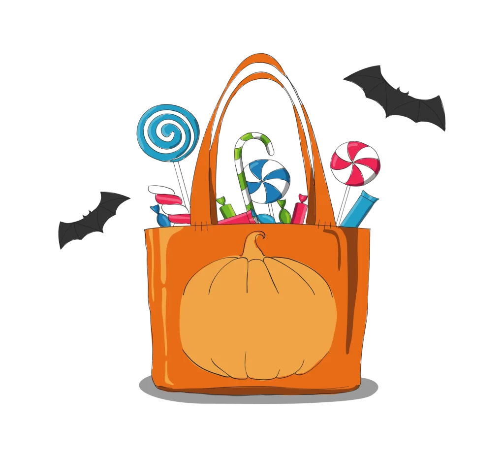 Lollipop Candy Cane Peppermint Swirl Orange Pumpkin Bats