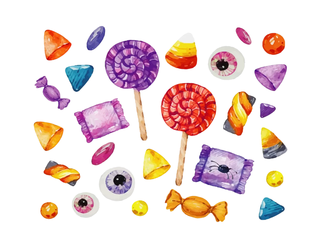 Lollipop Candy Corn Eyeball Halloween Colorful Wrapped