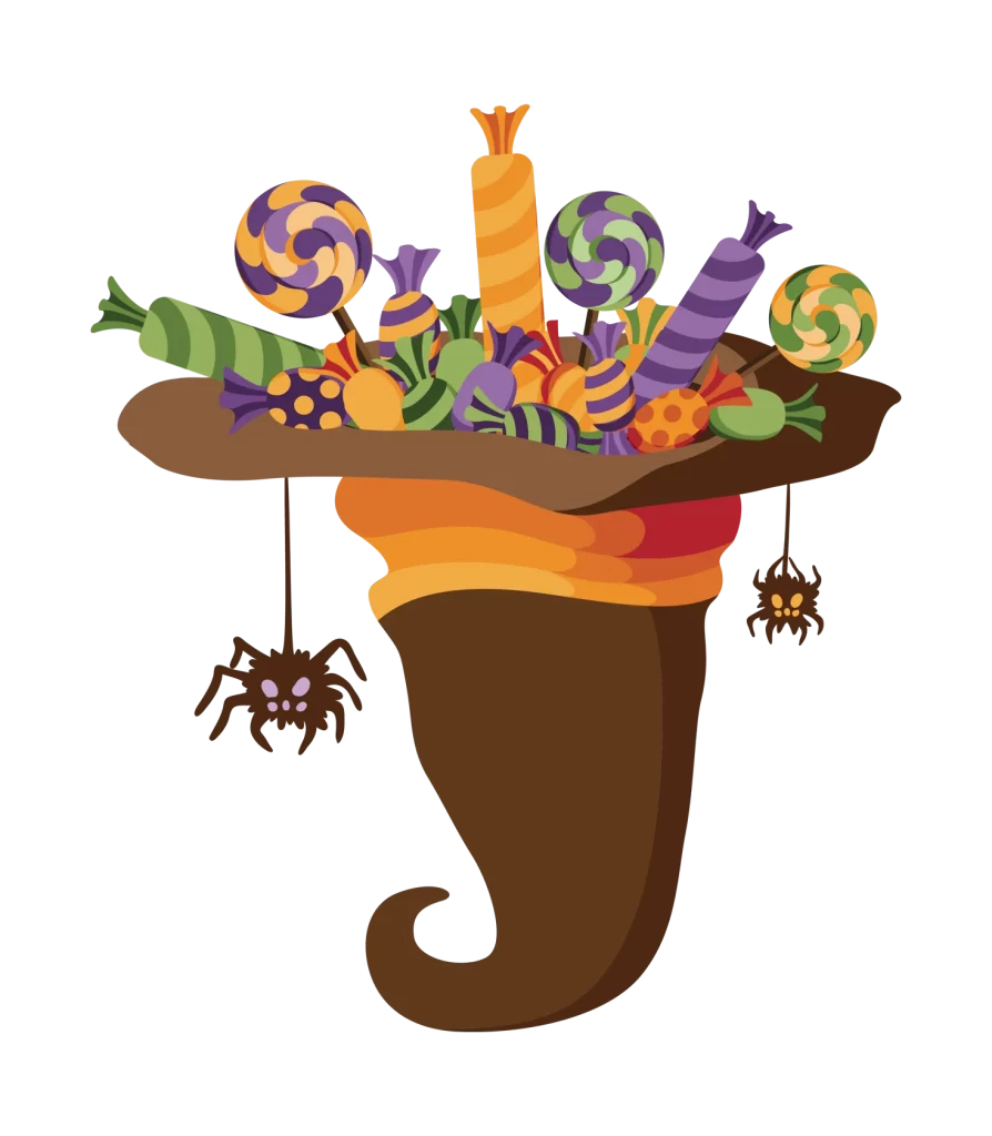 Lollipop Candy Corn Wrapped Chocolate Halloween Spiders