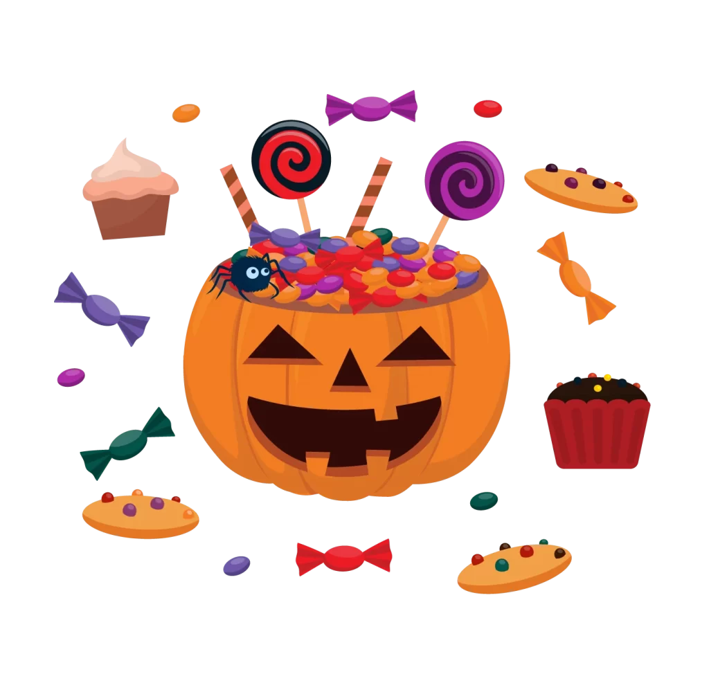 Lollipop Wrapped Candy Cupcake Cookie Spider Halloween
