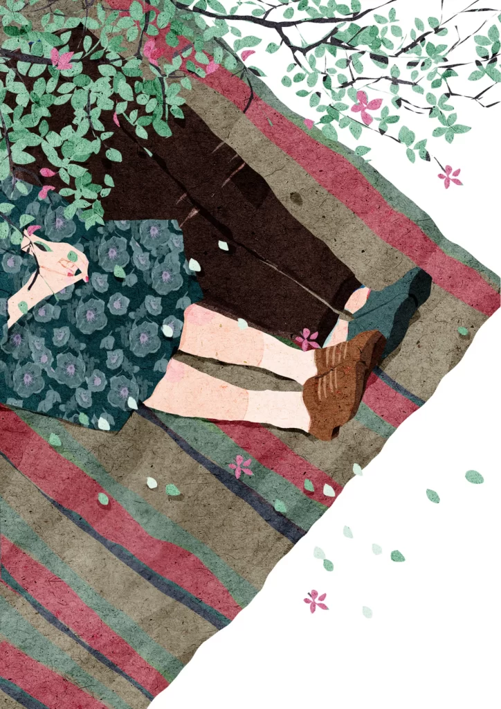 Lovers Nature Picnic Romance Blossoms