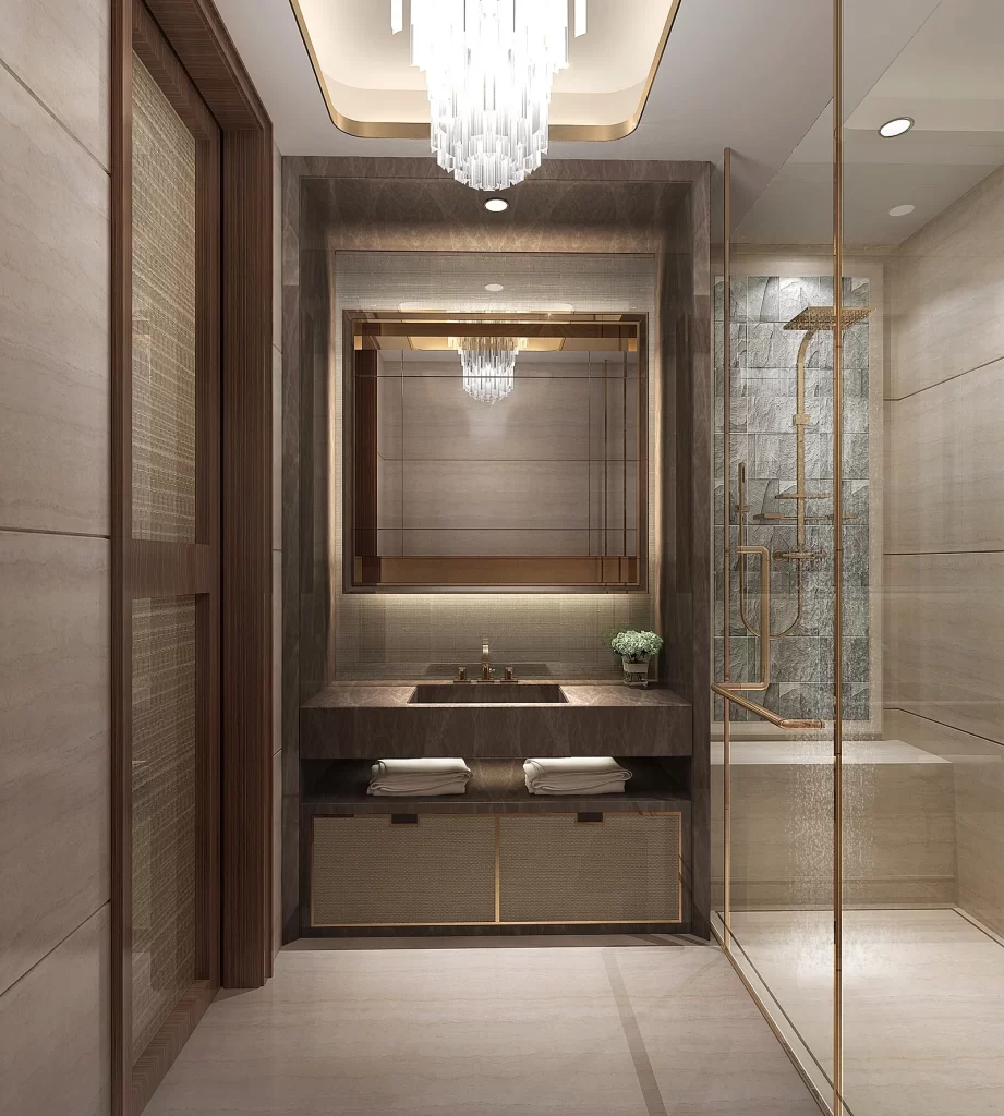 Luxury Bathroom Neutral Gold Elegance Modern