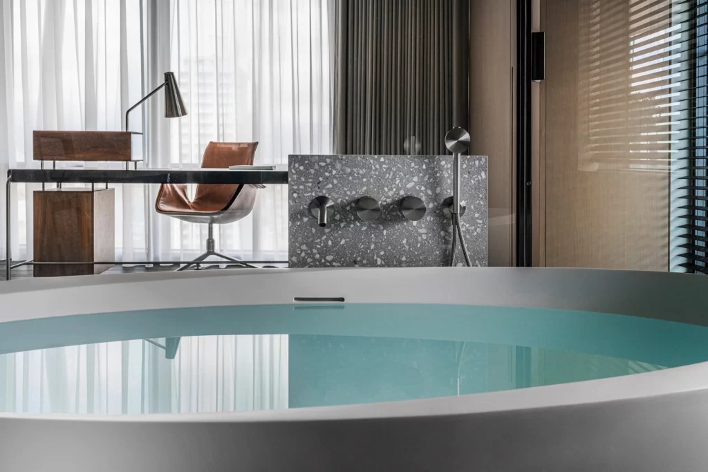Luxury Hotel Room Neutral Grey Marble Modern