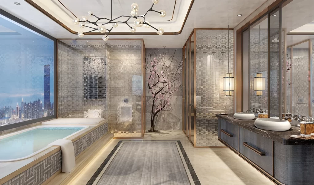 Luxury Modern Bathroom Glass Tiles Minimalist