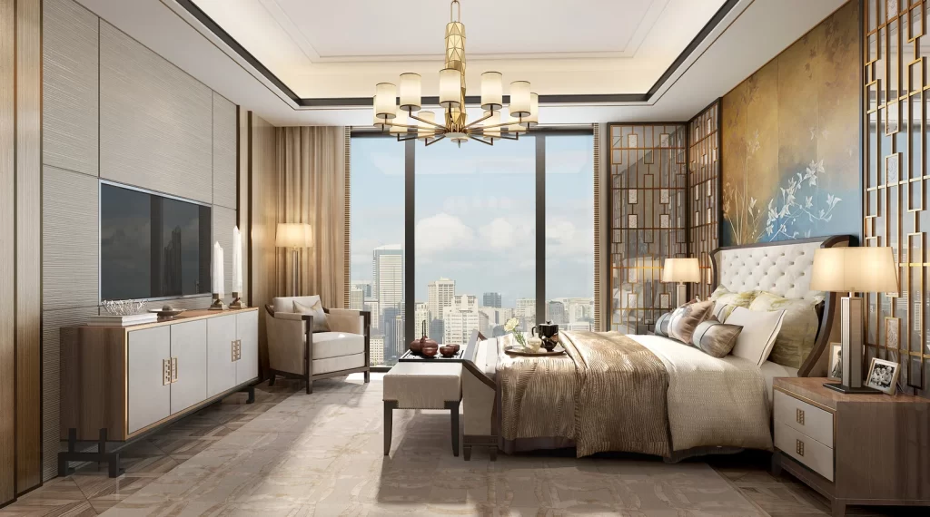 Luxury Modern Bedroom Gold Neutral Elegant