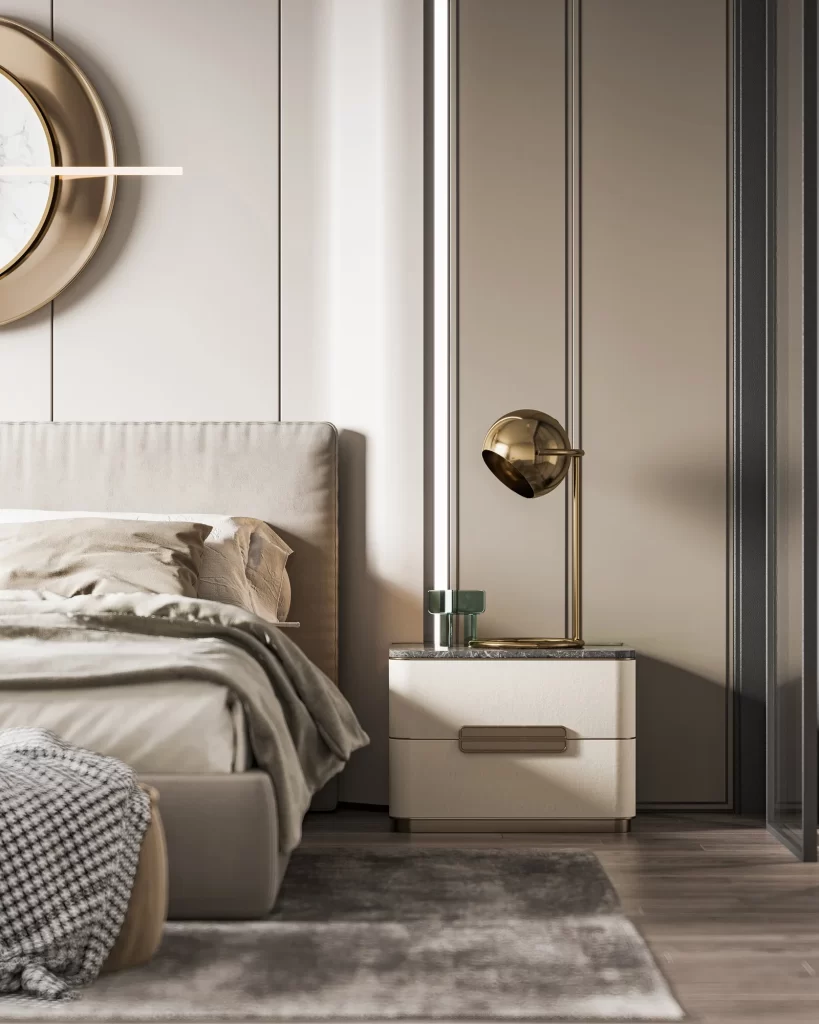 Luxury Modern Bedroom Neutral Gold Accents