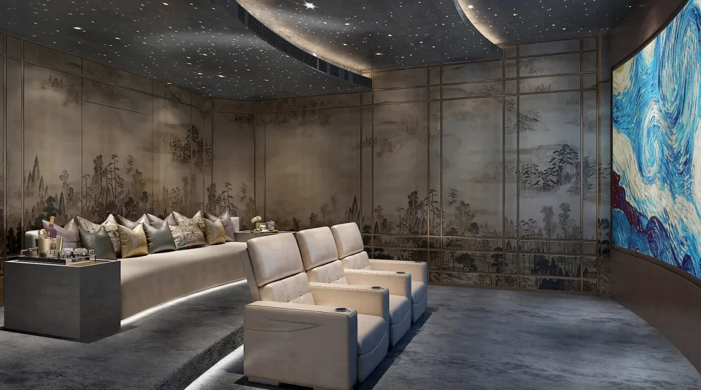 Luxury Theater Room Artistic Traditional Comfortable