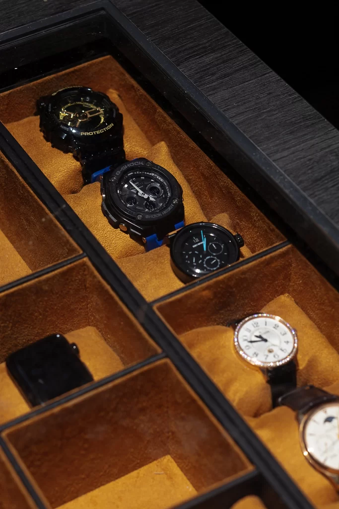 Luxury Watch Display Black Gold Elegant Classic