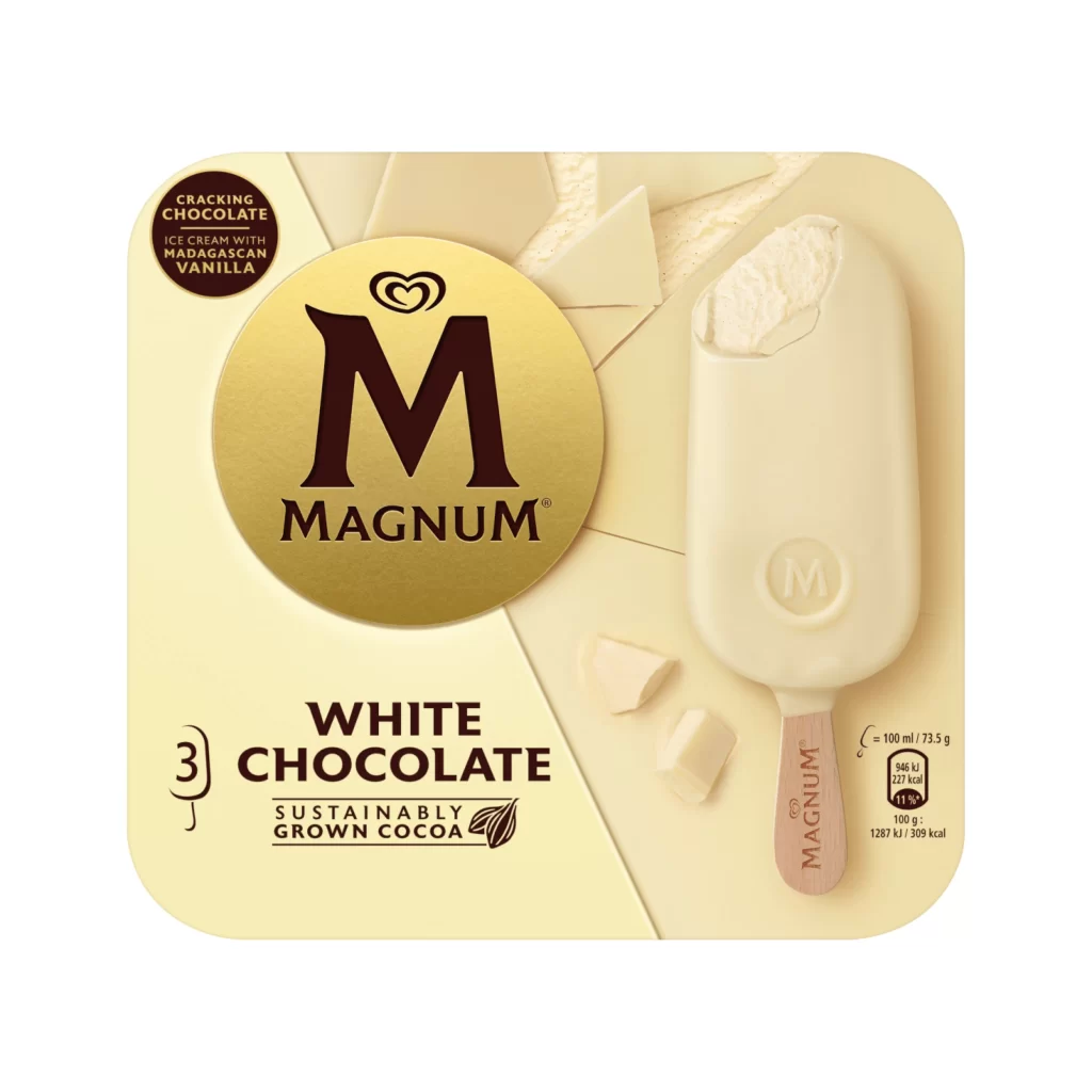 Magnum Ice Cream White Chocolate Vanilla Sustainably Grown Cocoa