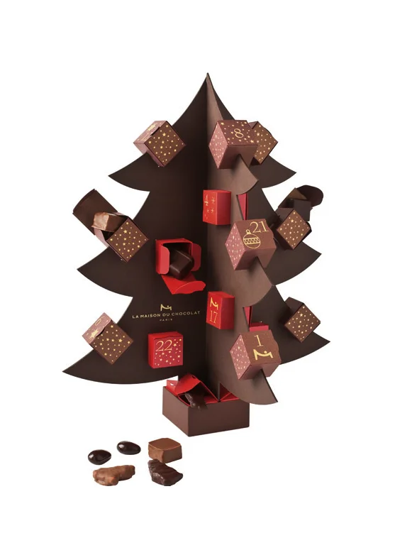 Maison Du Chocolat Chocolate Advent Calendar Brown Red Gold