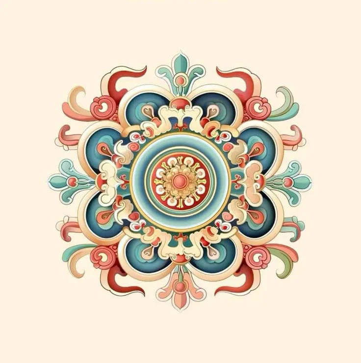 Mandala Design Colorful Symmetrical Patterns gray Artwork