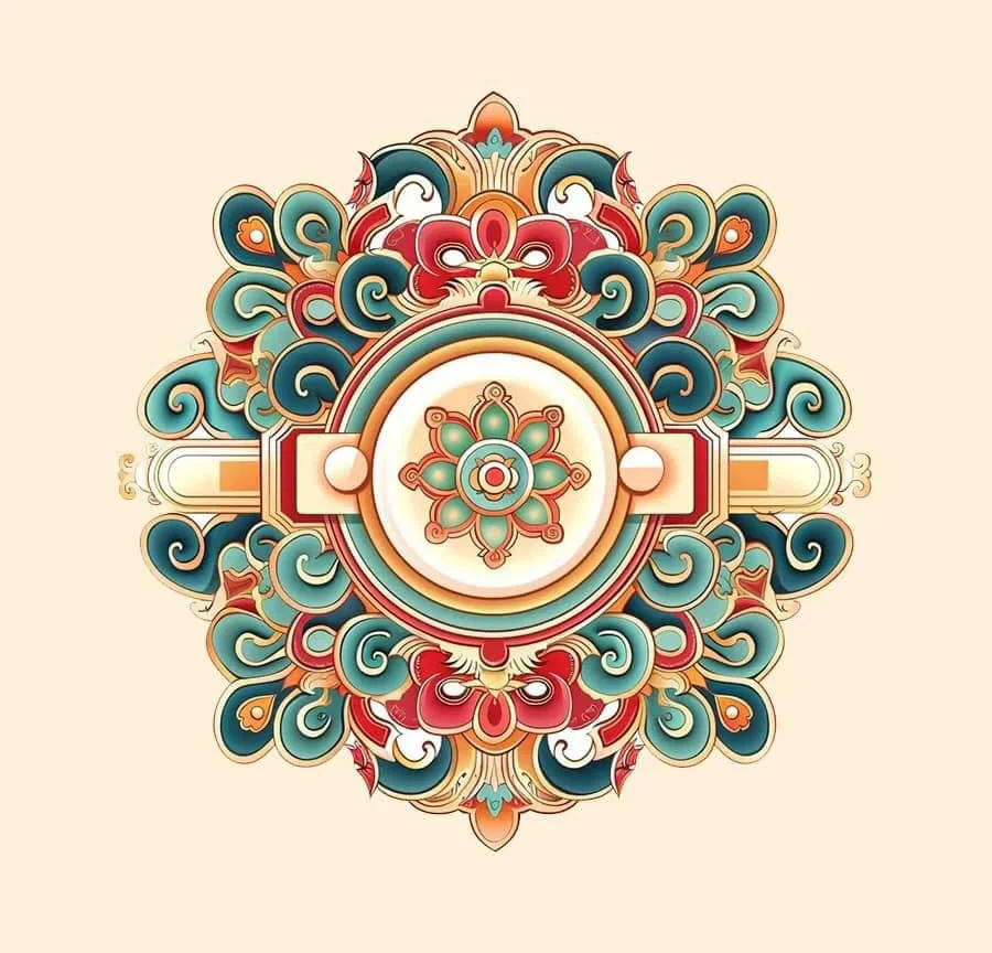 Mandala Design Colorful Symmetrical Patterns gray Artwork