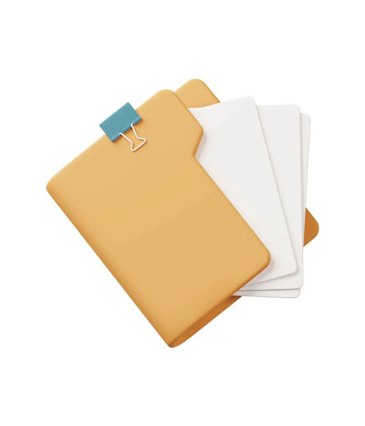 Manila Folder White Papers Blue Clip