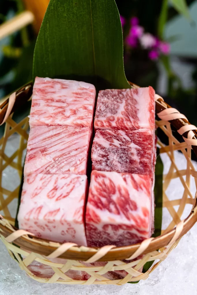 Marbled Wagyu Beef Cubes Presentation