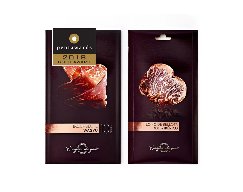 Meat Packaging Dark Brown Elegant Gold Award Design