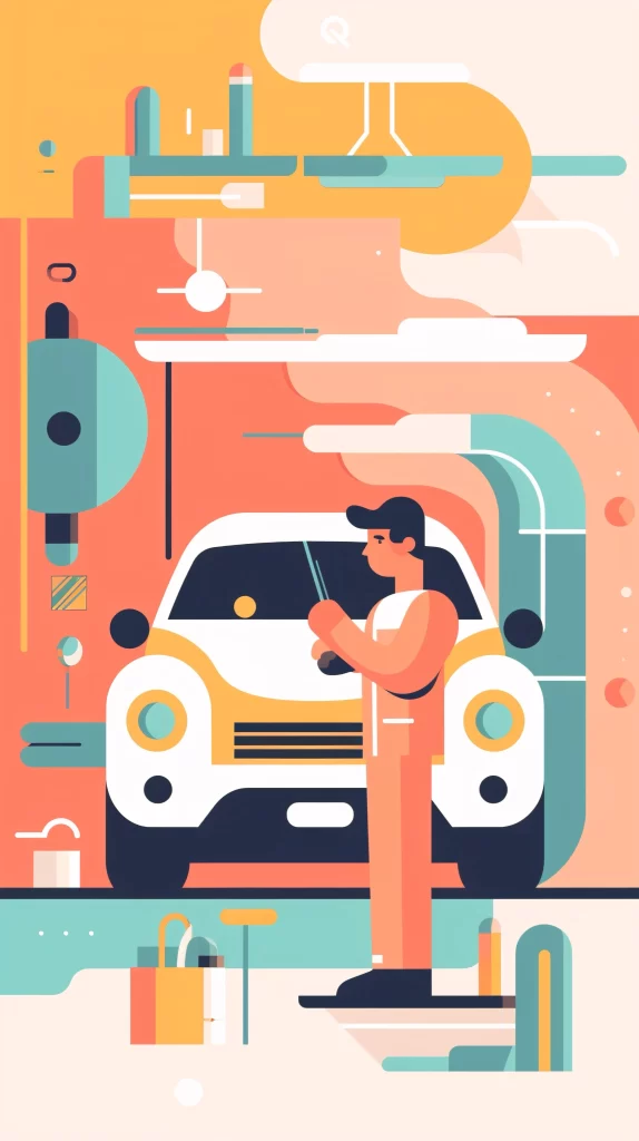 Mechanic Orange Car Tools Abstract