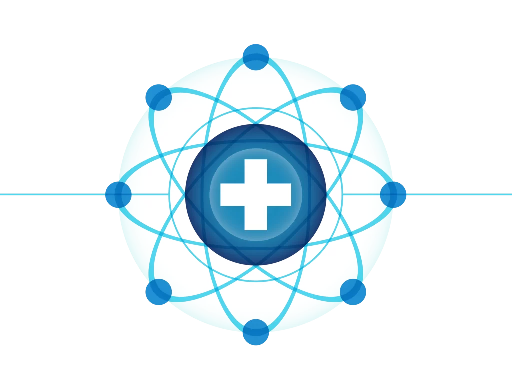 Medical Health Atom Blue Circle