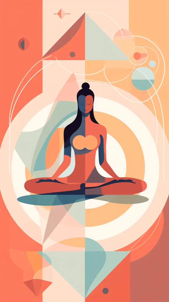 Meditation Orange Geometric Abstract Modern