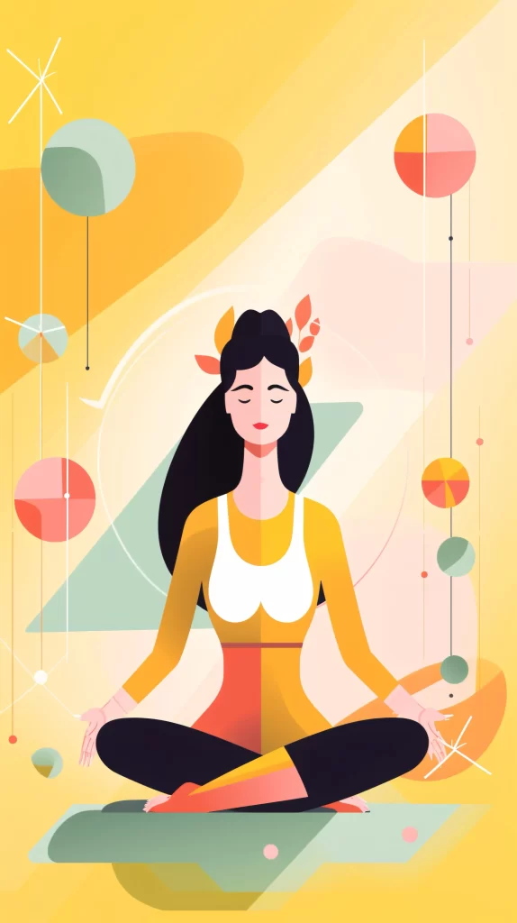 Meditation Yellow Orange Abstract Modern Illustration