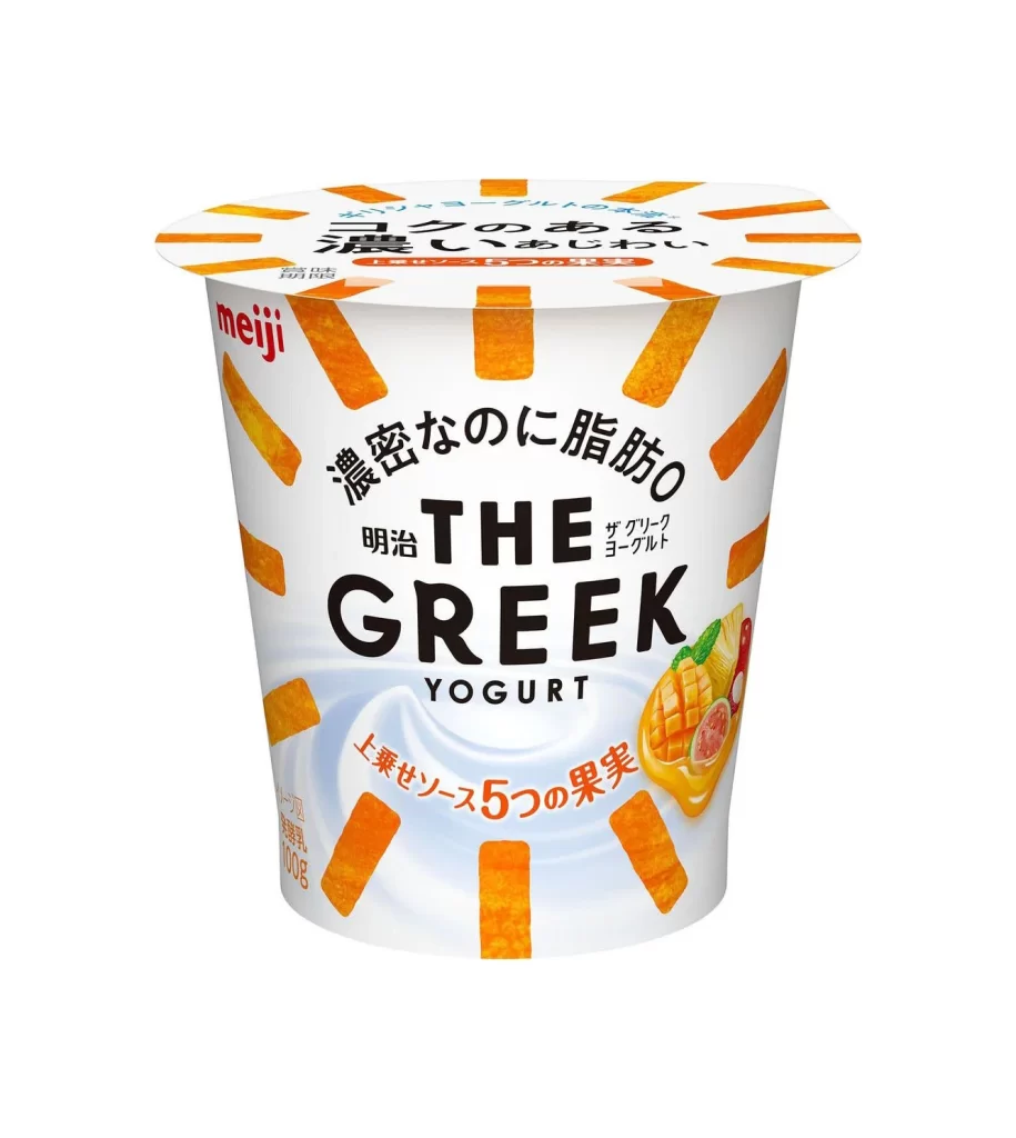 Meiji Greek Yogurt Fruit White Orange Sunburst
