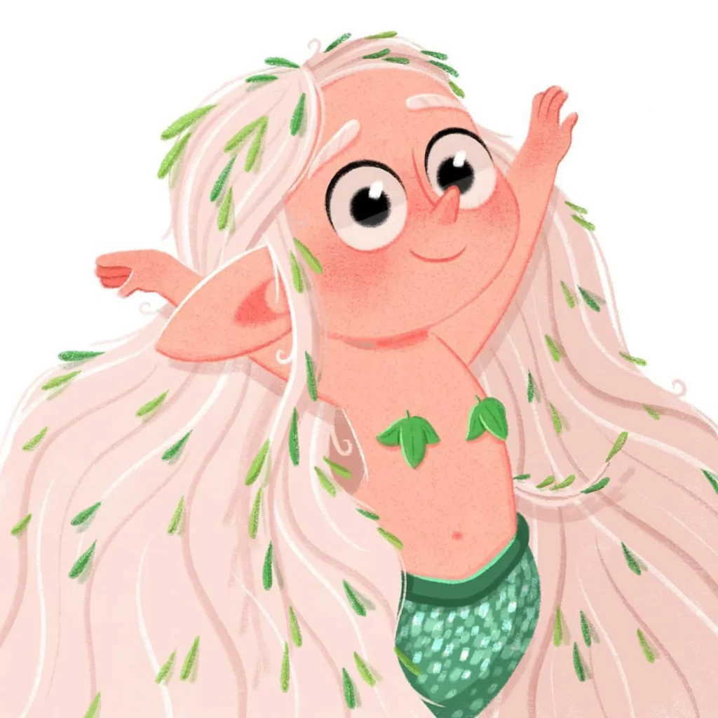 Mermaid Fantasy Character Illustration Nature Eleonore Pelluau