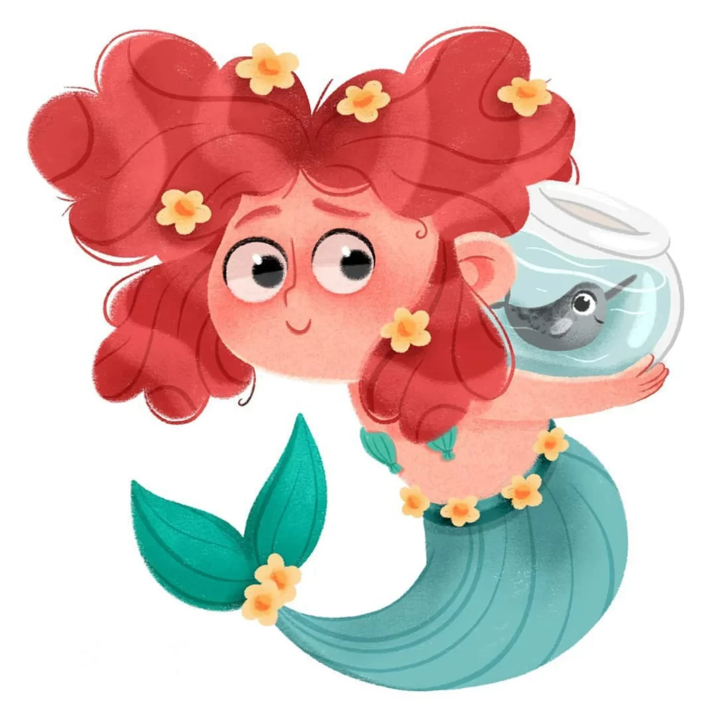 Mermaid Fishbowl Fish Flowers Hair Eleonore Pelluau