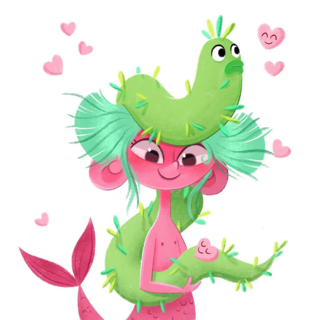 Mermaid Plant Creature Fantasy Art Eleonore Pelluau