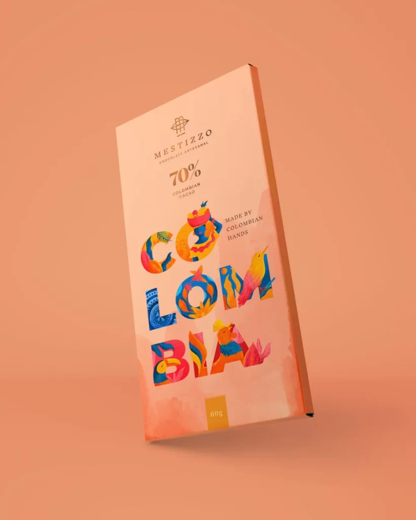 Mestizo Chocolate 70% Colombian Cacao Artisanal Vibrant Multicolored