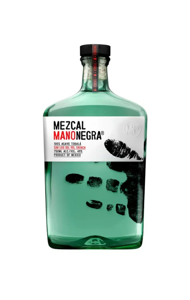 Mezcal Bottle Green Black Red Modern Design
