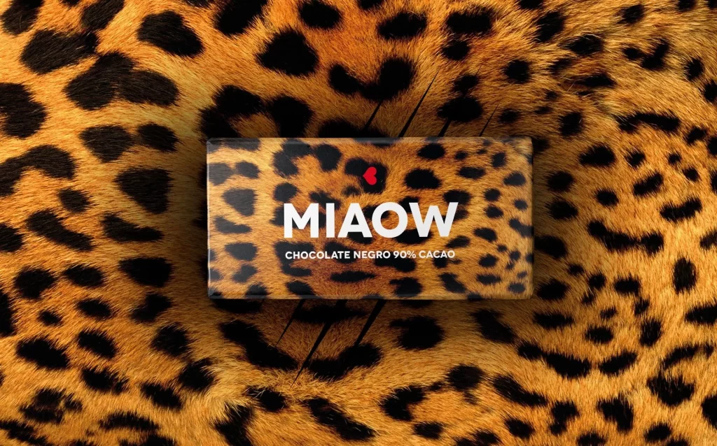 Miaow Chocolate 90% Cacao Leopard Print Brown Black